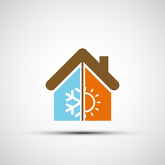 Logo home with climate control.