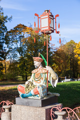 Sculpture on the Grand Chinese Bridge in Alexander Park,  Tsarsk