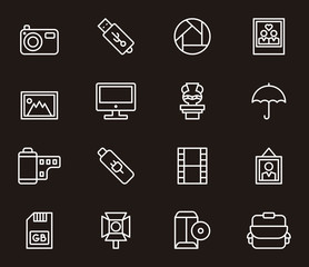 PHOTOGRAPHY outline icons