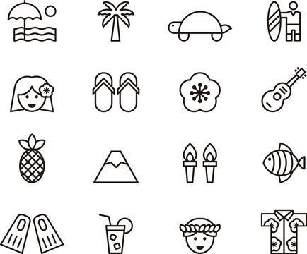 HAWAII outline icons