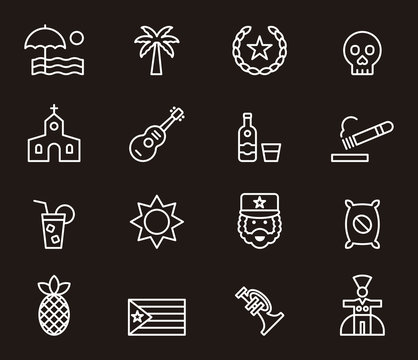 CUBA outline icons
