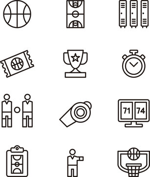 Basketball outline icons