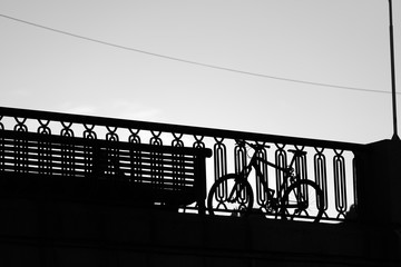 Bicycle and bench