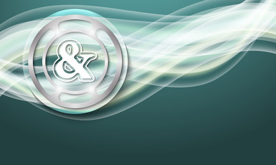 Vector abstract background with waves and ampersand