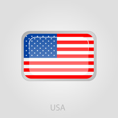 United States of America flag button