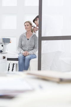 Woman at the ENT specialist
