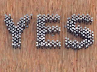 Word made with nails