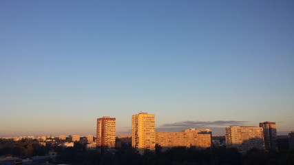 Fototapeta premium Zoliborz district in Warsaw city sunrise
