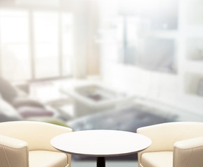 Table Top And Blur Interior of Background