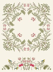 Floral frame with border for your design.