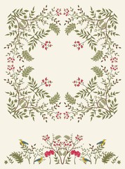 Floral frame with border for your design.