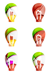 Set of abstract light bulb icons, business logotype idea