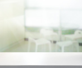 Table Top And Blur Interior of Background