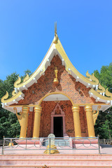 Naklejka premium Thai traditional church which donate by people in countryside village