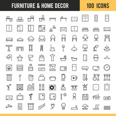 Furniture icons. Vector illustration.