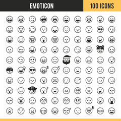 Emoticon icons. Vector illustration. - obrazy, fototapety, plakaty