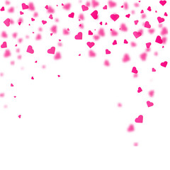 Fototapeta na wymiar Heart shaped confetti falling down. Vector illustration