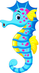Cute seahorse cartoon © irwanjos