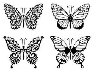 Abstract butterfly set 001