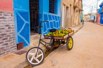 CAMAGUEY, CUBA - SEPTEMBER 4, 2015: bicitaxi is a modified bicycle used for transportation of...