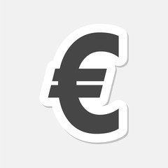 Euro sign stickers, EUR currency symbol, Money label