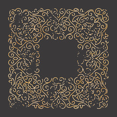 Elegant luxury floral design template in grunge style. Monogram identity, business sign, logo design. Lineart vector illustration.