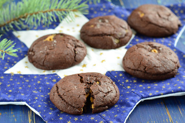 Chocolate cookies with peanut butter
