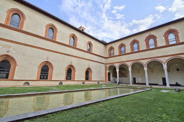 Fototapeta na wymiar Milano Castello Sforzesco Corte Ducale Castle Milan Italy