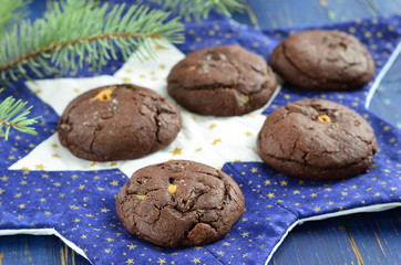 Chocolate cookies with peanut butter