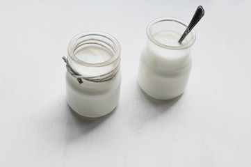 Two jar of yogurt