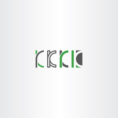 letter k set logo icon vector green gray