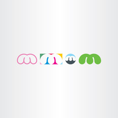 letter m logo design set vector icons