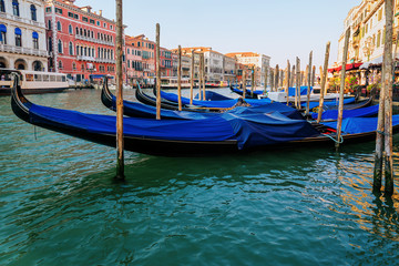 Obraz na płótnie Canvas Gondolas on Grand Canal, Venice, Italy