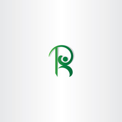 letter r green man logo vector icon element