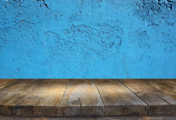 wood boards and blue dark background
