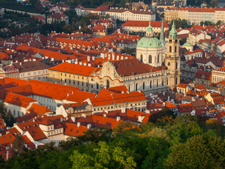 Fototapeta na wymiar Lesser Town of Prague with St. Nicolas Cathedral