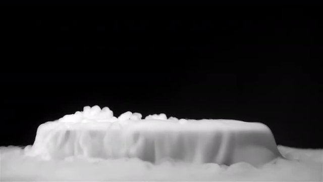 Dry ice tray emitting fog