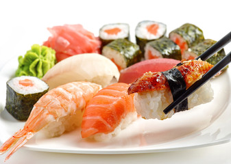 various sushi