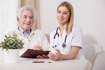 Happy elderly patient