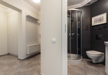 Small bathroom placed in hall