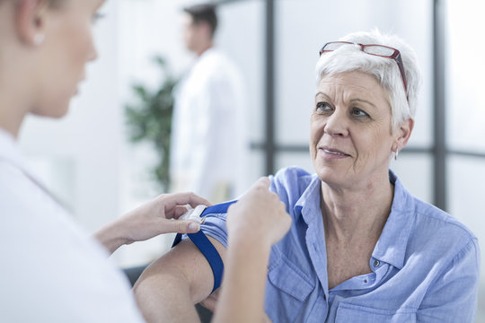 Senior woman doing check up at the doctor's