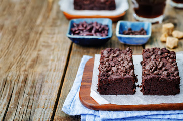 red beans chocolate chips brownie