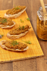 Roasted Eggplant and Zucchini Spread. Selective focus