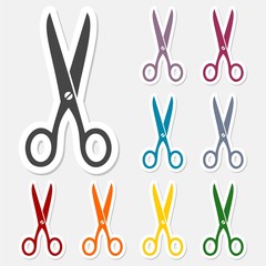 Scissors stickers set