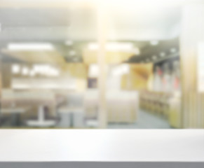 Table Top And Blur Interior of Background