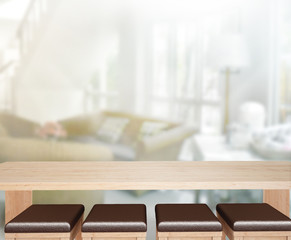 Table Top And Blur Interior of Background