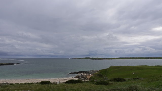 Storm Clouds at the beach at Clifden Bay,  in western Ireland. HD 1080p timelapse.