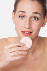 concept of facial skincare and makeup removal for natural beauty