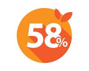 58 Percent Discount Logo Orange Circle