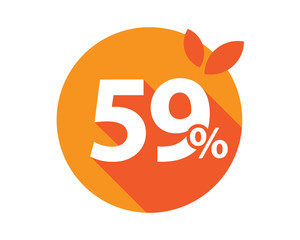 59 Percent Discount Logo Orange Circle